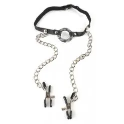 Fetish Fantasy Series O-Ring Gag With Nipple Clamps