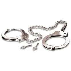 Fetish Fantasy Series FFS Metal Leg Cuffs Silver